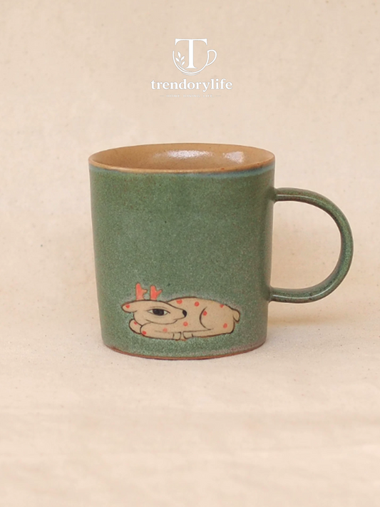 Lucky Deer Underglaze Artisan Mug