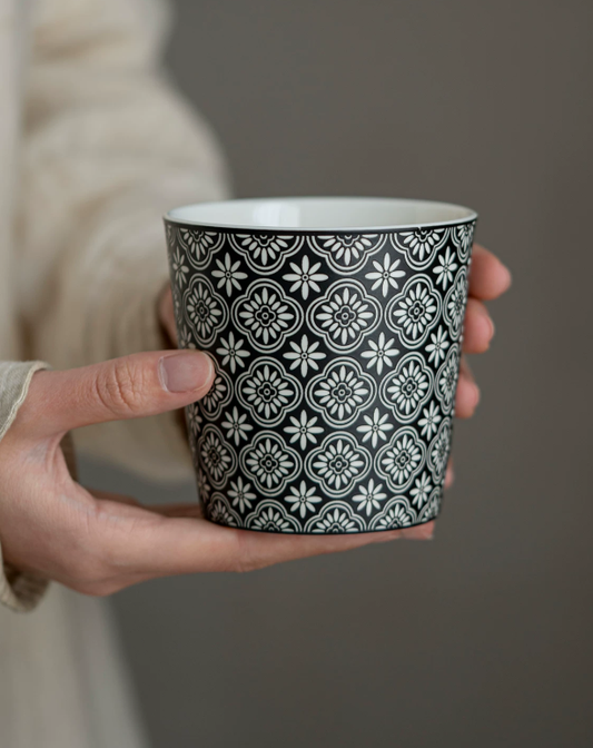 Bloom Texture Handleless Ceramic Cup