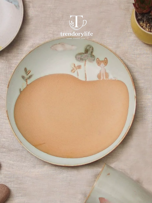 Mountain Resting Cat Breakfast Plate