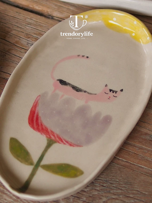 Whale Song Long Ceramic Serving Plate