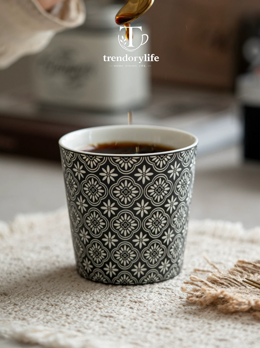Bloom Texture Handleless Ceramic Cup