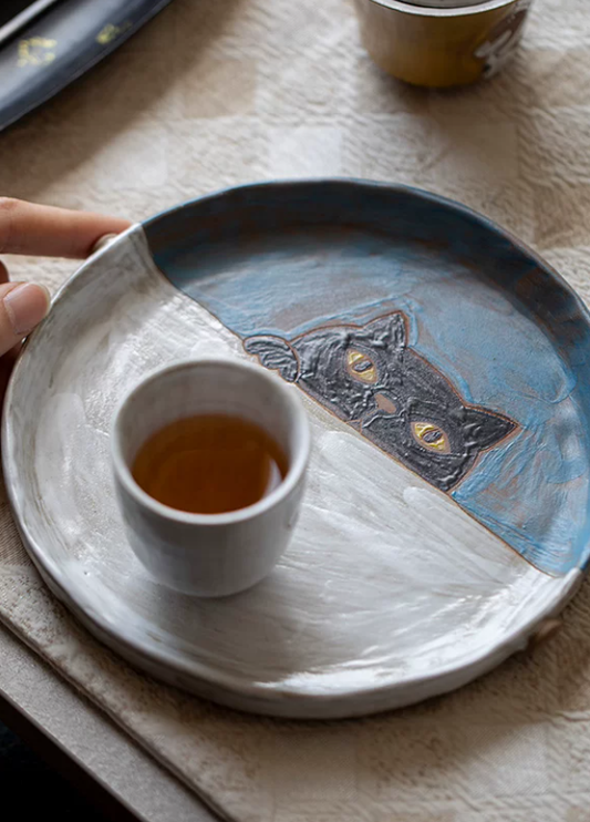 Moonlight Cat Tea Tray Stand