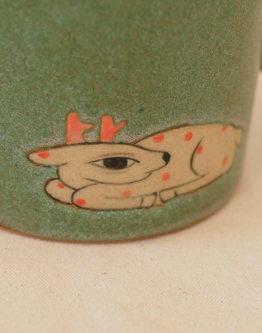 Lucky Deer Underglaze Artisan Mug